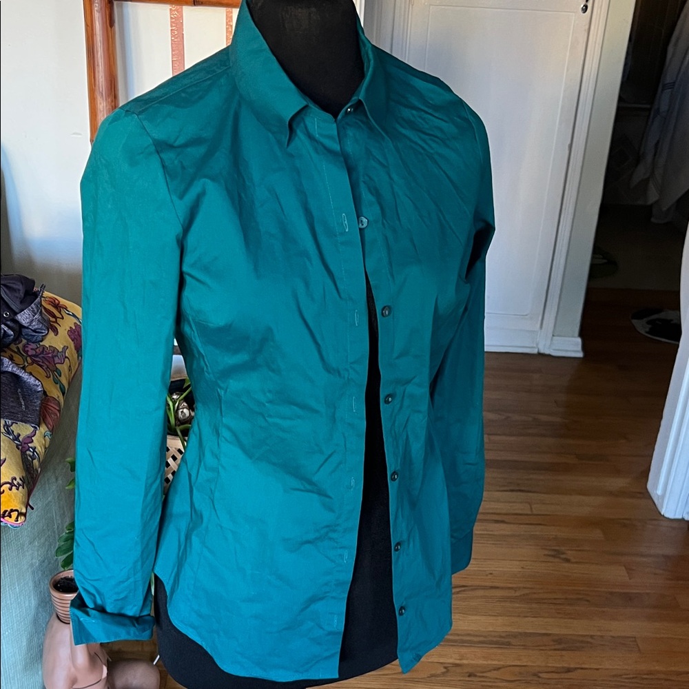Worthington Teal Button-Up Shirt